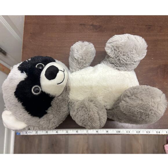 Raccoon Gray Black White Stuffed Animal Plush 12" Sitting Trash Panda - Picture 6 of 6